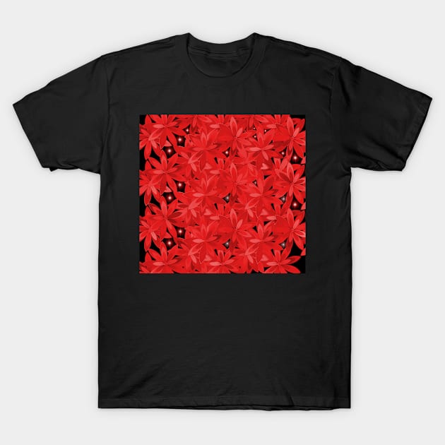 Multitude of flowers in red T-Shirt by cocodes